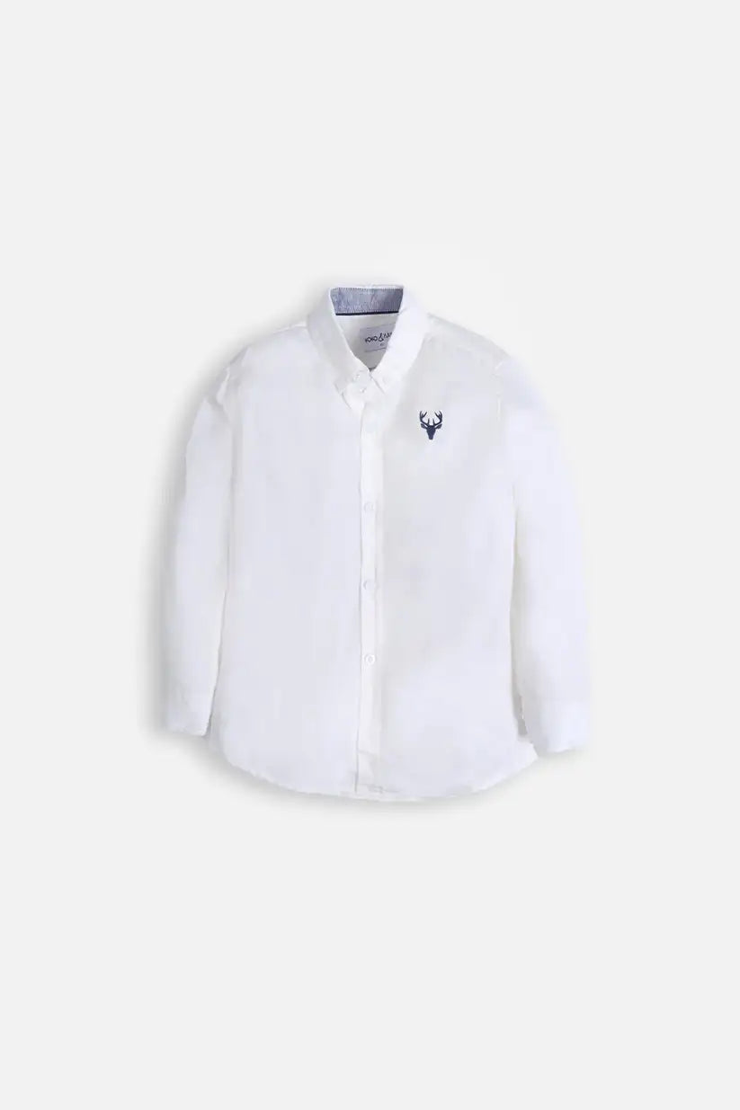 White Chambray Casual Shirt