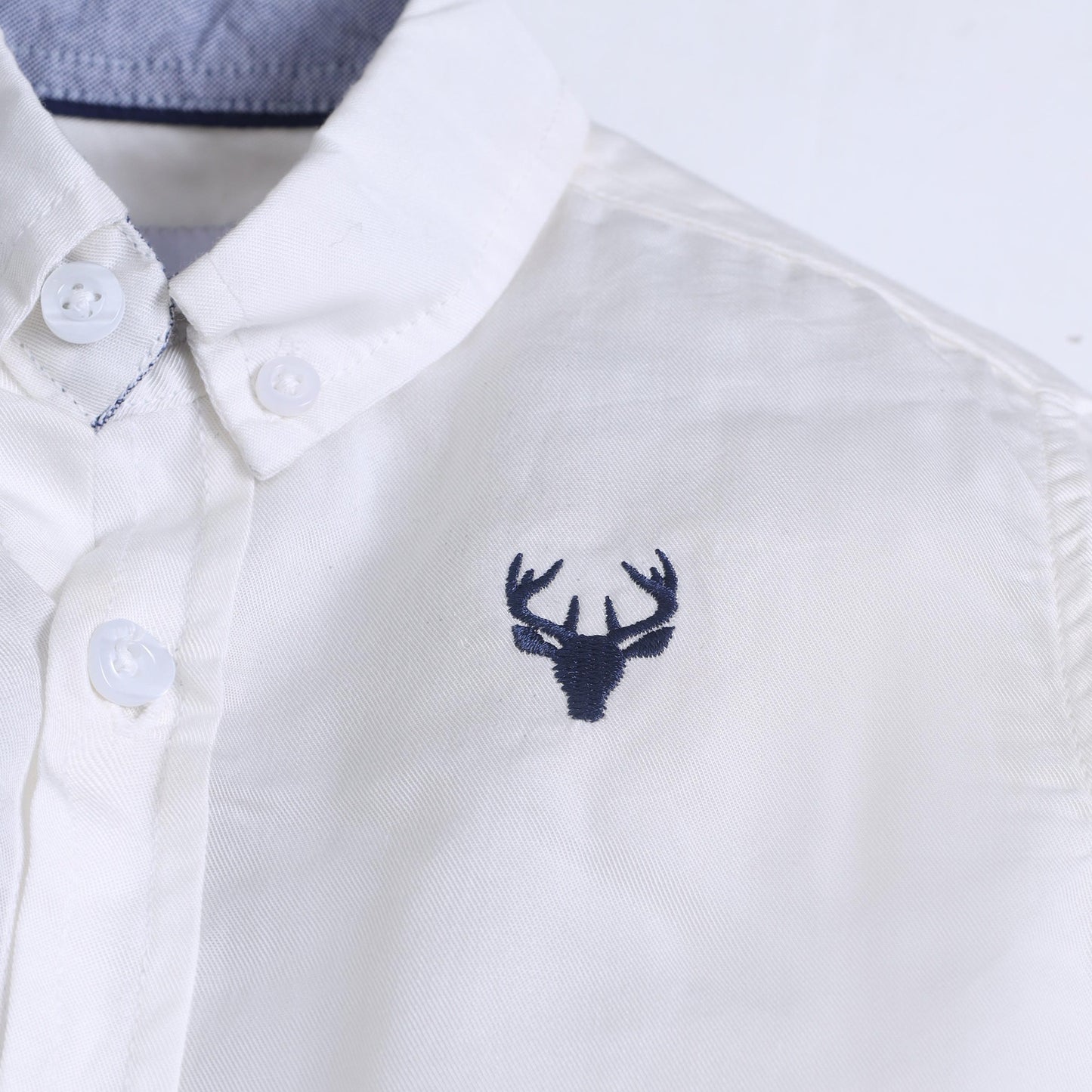 White Chambray Casual Shirt