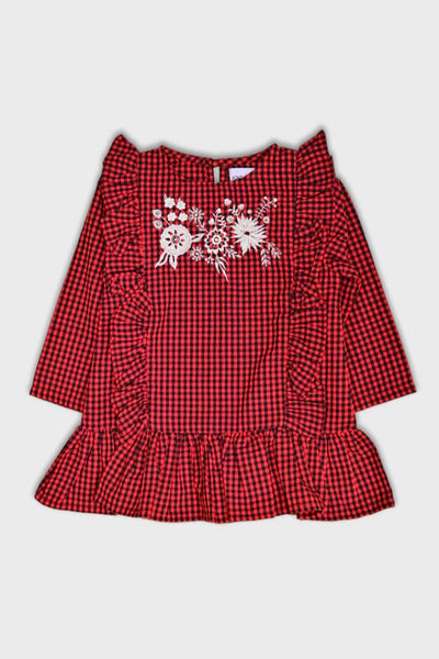 Maroon Embroided Dress