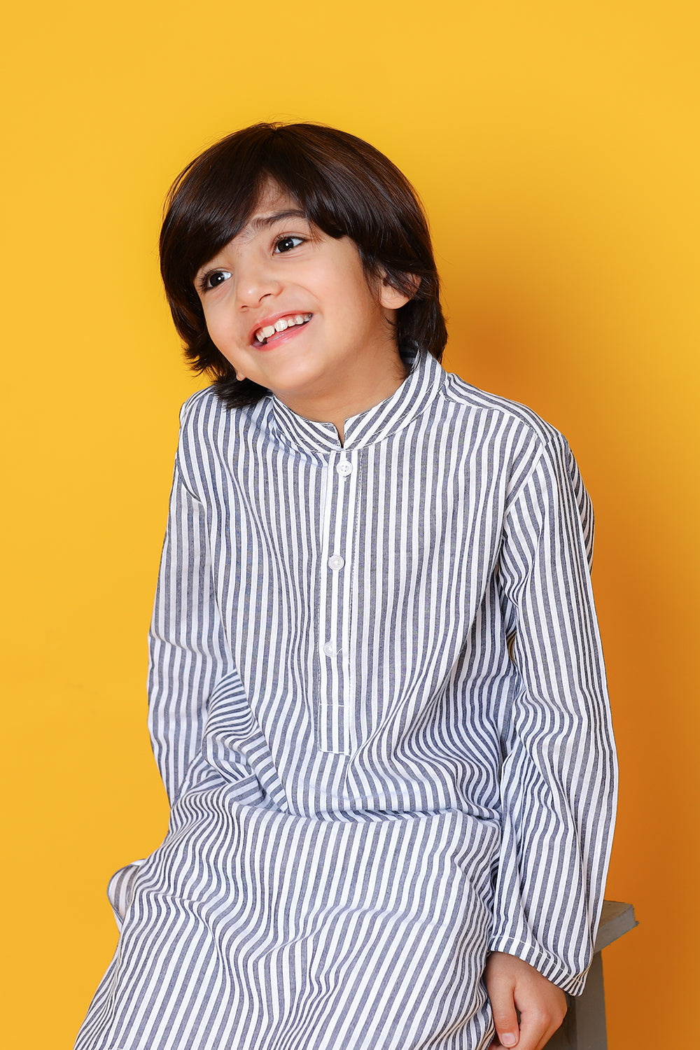 Stripes stylish kurta for boys with Side Pocket 100% Cotton fabric