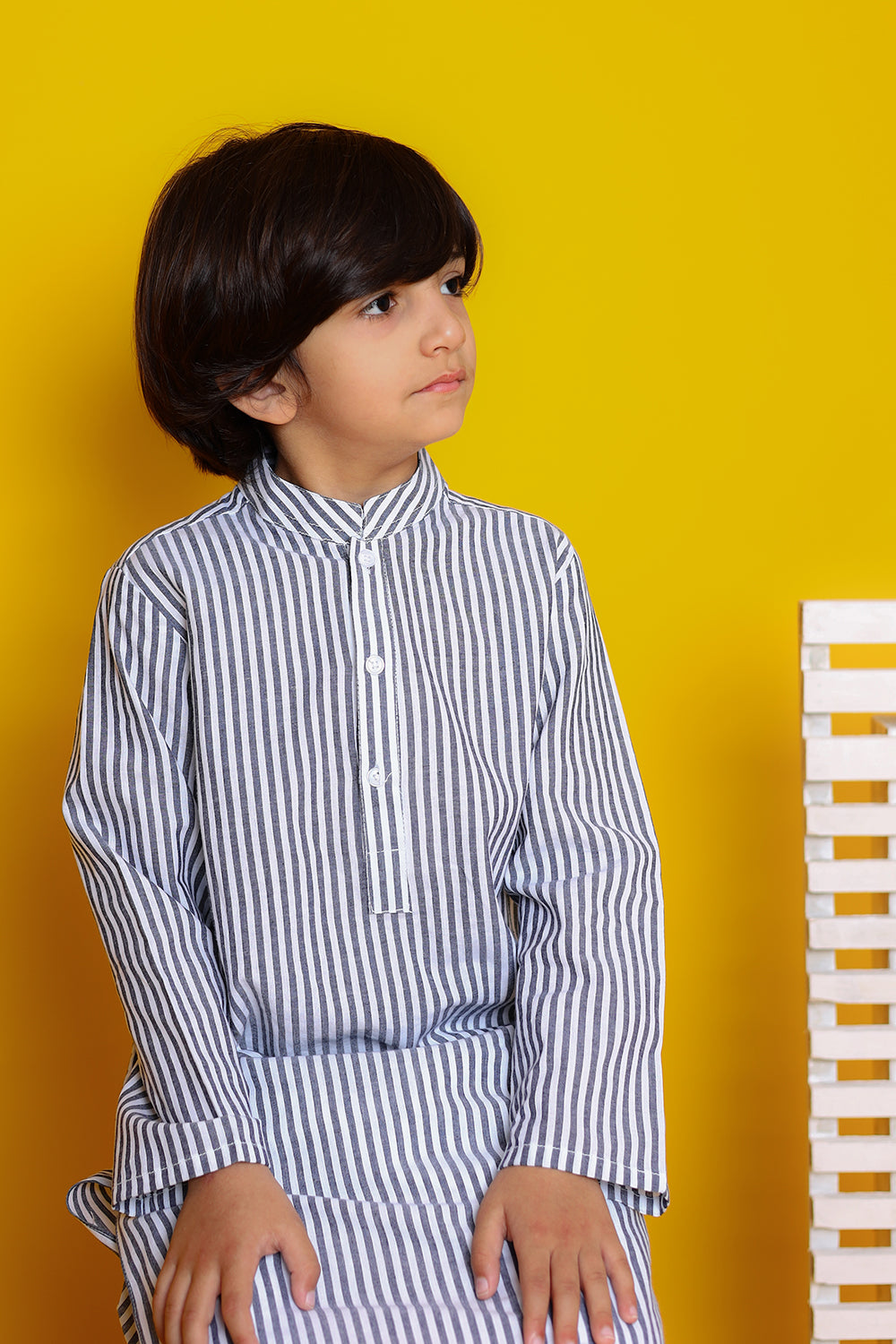 Stripes stylish kurta for boys with Side Pocket 100% Cotton fabric