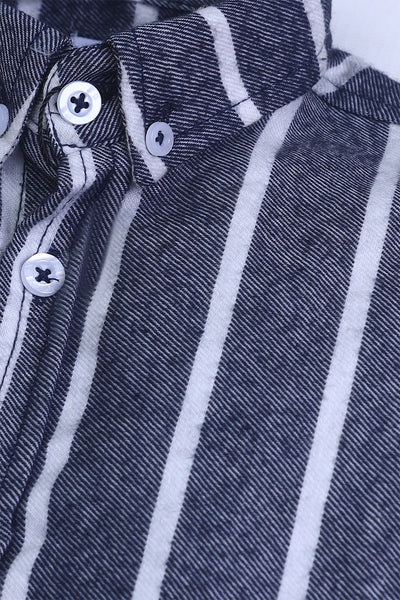 Grey & White Striped Shirt