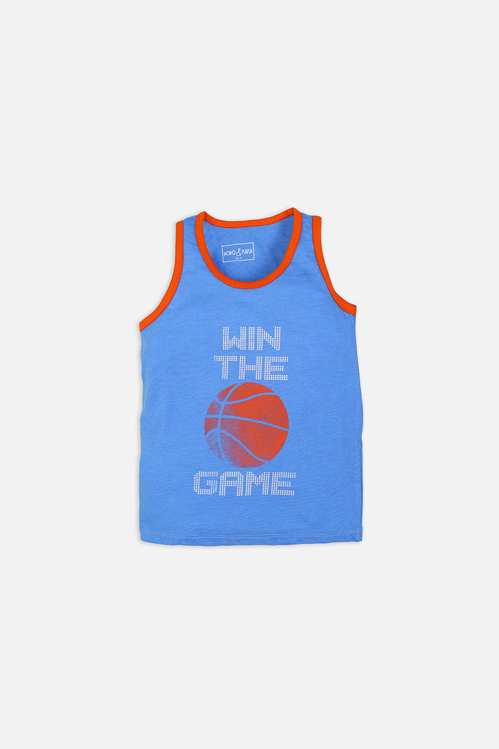 Basket ball graphic tank top 100% cotton jersey fabric