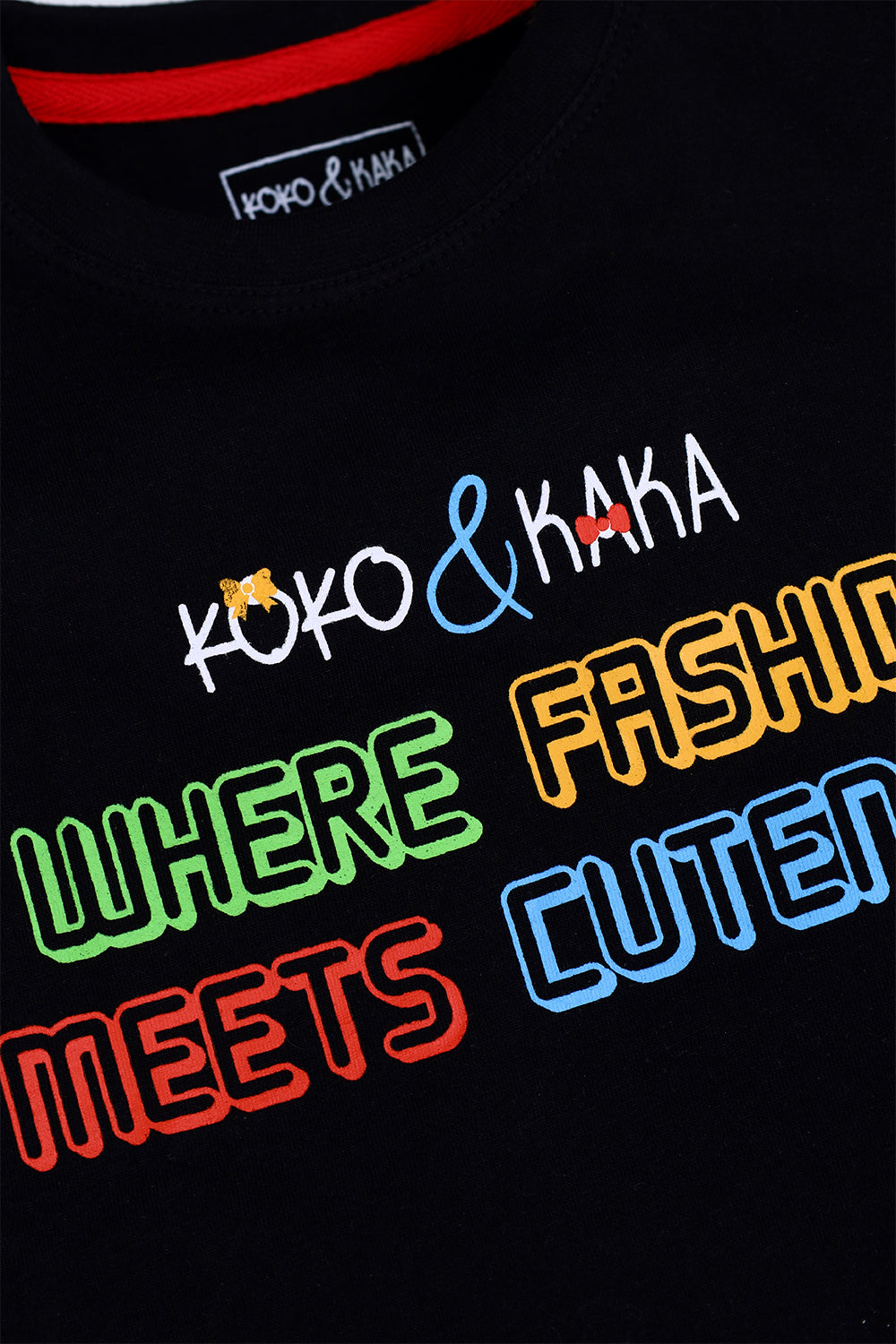 KOKO and KAKA branded graphic T-shirt 100% cotton jersey fabric