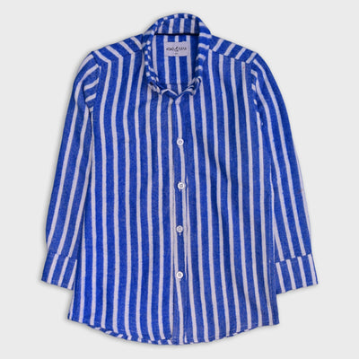 Blue & White Striped Casual Shirt