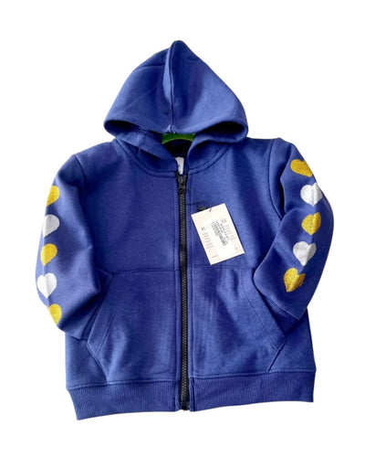 Glitter Hearts Zipper Hoodies